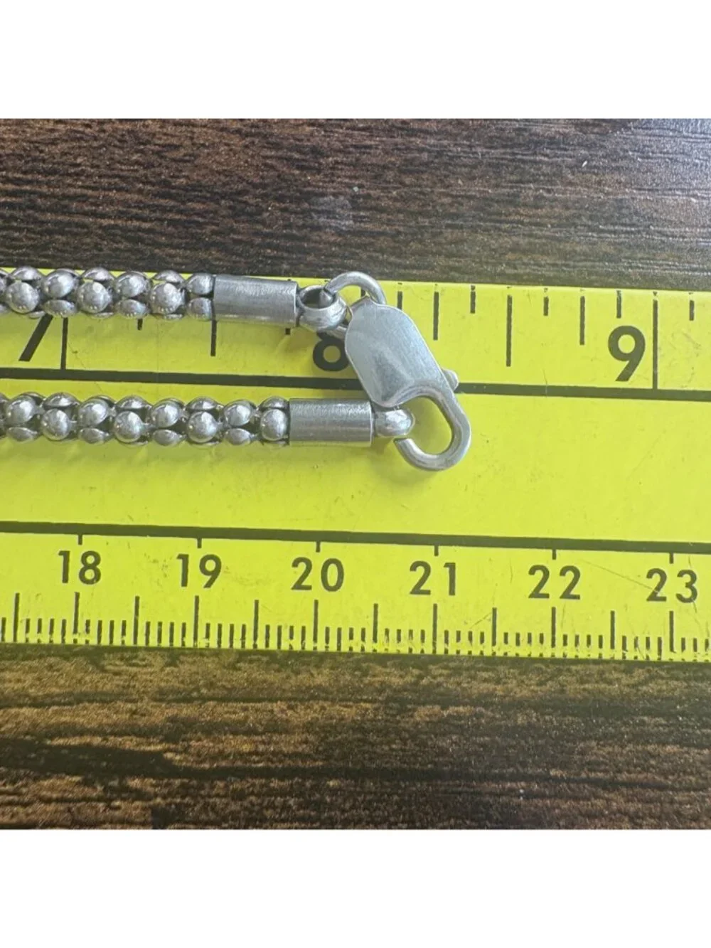Popcorn Chain Necklace Lobster Clasp Sterling Silver 925 Size 16